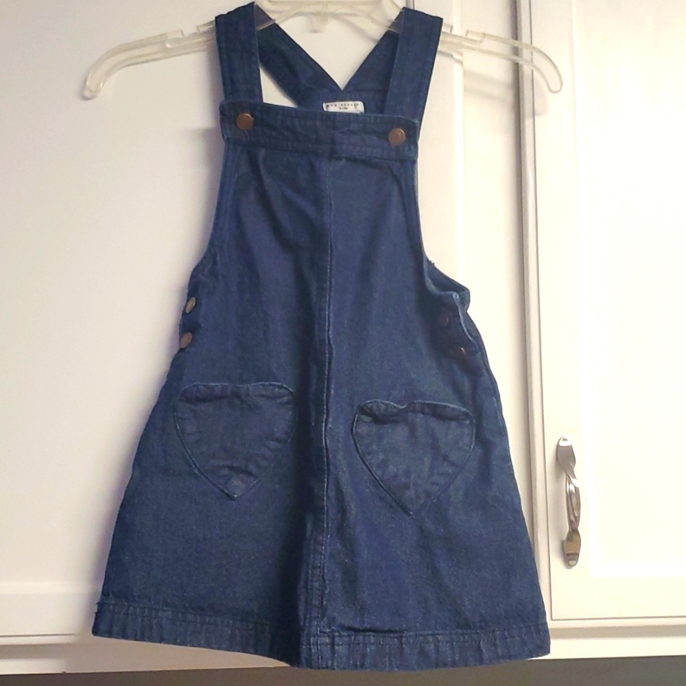 Max studio kids denim jumper dress size 6